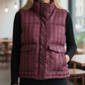 👛 (ANY 2/$25) URBAN RAGS OUTER WEAR Pink/Plaid Puffer Velcro Close. See Video